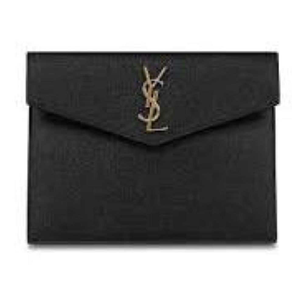 ‼️WOW‼️Yves Saint Laurent Black and gold- 🖤🧡Uptown Envelope Clutch‼️GUC - Picture 8 of 12
